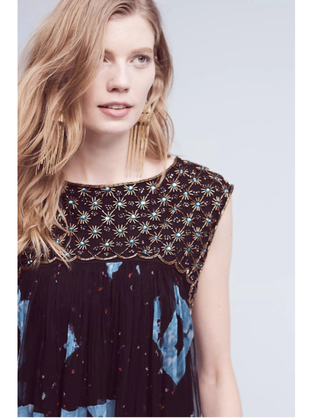 Anthropologie Lydia Swing Dress By Moulinette Soeurs Embellished